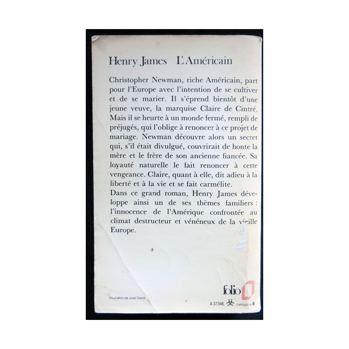 L'Américain écrit par Henry James aux éditions Fayard - F026