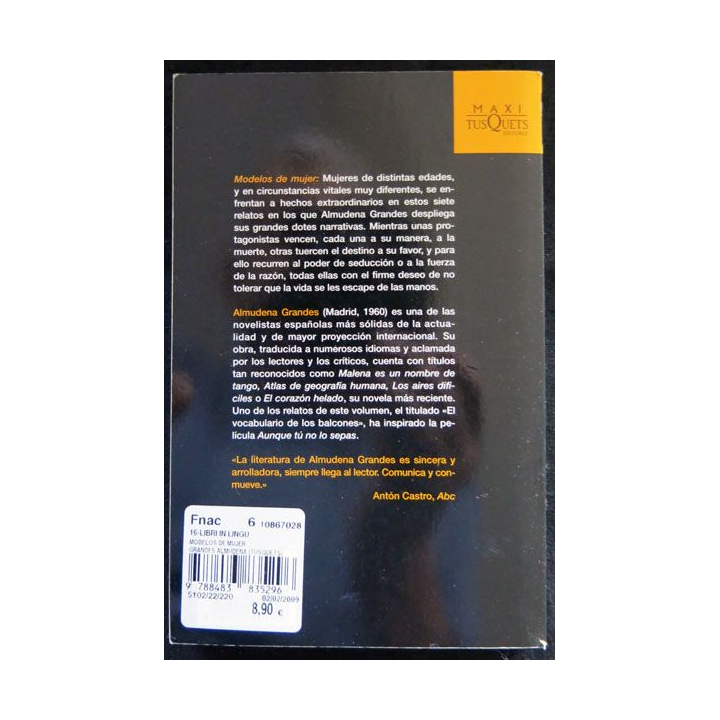 Modelos de mujer écrit par Almedena Grandes aux éditions Maxi Tusquets Editores - F026