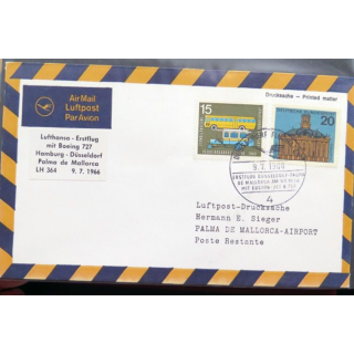 Lufthansa Erstflug Hamburg Düsseldorf Palma de Mallorca 9 juillet 1966