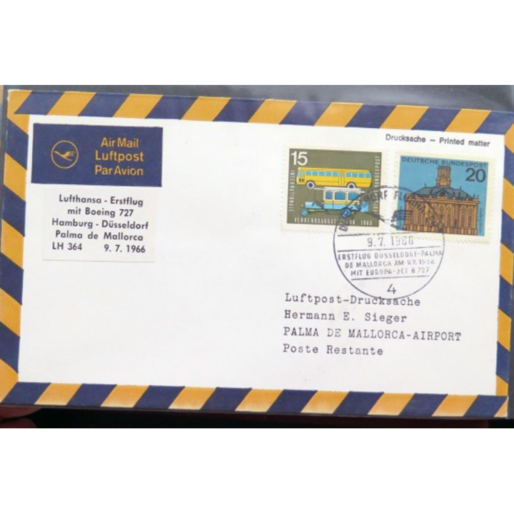 Lufthansa Erstflug Hamburg Düsseldorf Palma de Mallorca 9 juillet 1966