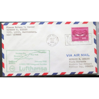 Lufthansa fInaugural service Santiago du Chile Frankfurt 15 jan 1966