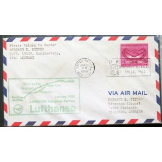 Lufthansa Inaugural service Santiago du Chile Frankfurt 11 janvier 1966