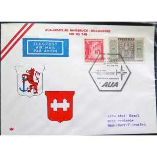 Austrian Airlines AUA Erstflug Innsbruck Düsseldorf 10 juin 1966