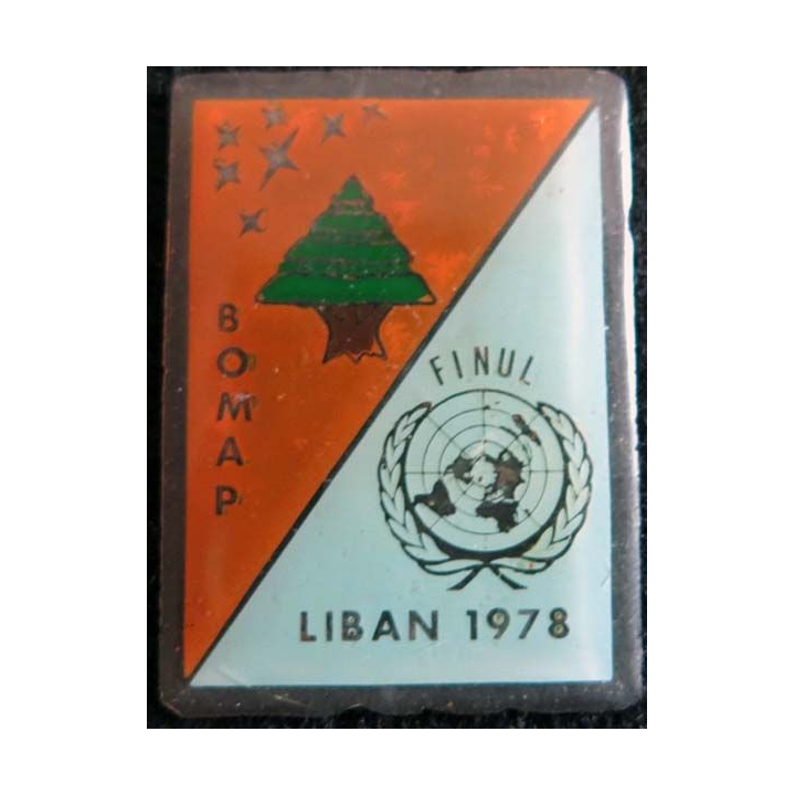 BOMAP : insigne métallique de la base aérienne mobile aéroportée Liban 1978 fabrication locale
