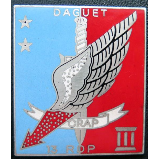 13° RDP :  CRAP DAGUET du 13° régiment de dragons parachutistes en émail (IMC ?)