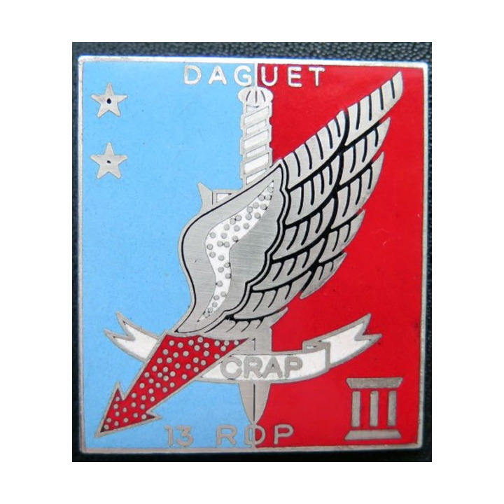 13° RDP :  CRAP DAGUET du 13° régiment de dragons parachutistes en émail (IMC ?)