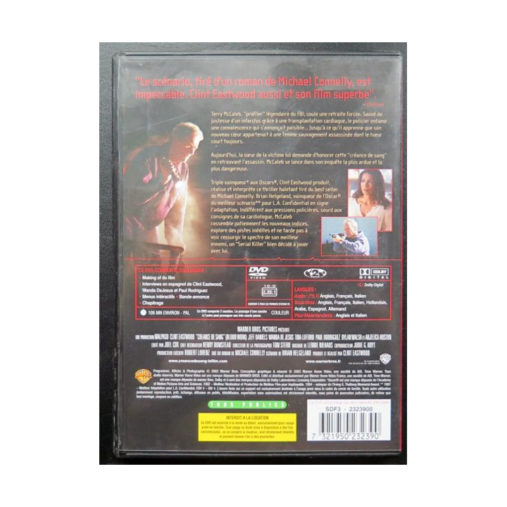 DVD : Créance de sang avec Clint Eastwood