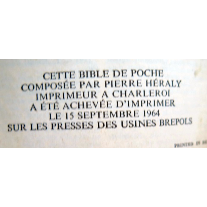 La Sainte Bible des Moines de Maredsous Brepols 1964 reliée cuir magnifique