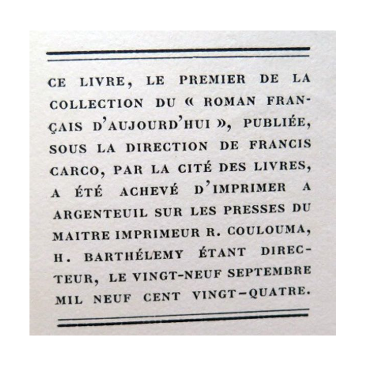Koenigsmark de Pierre Benoit cité des livres 1924 exemplaire n° 1281