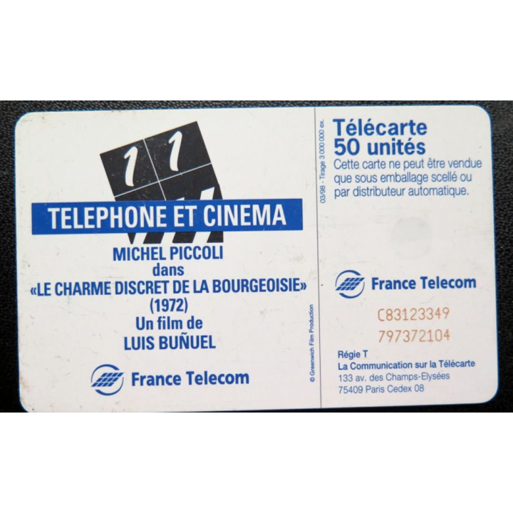 télécarte 50 unités Michel Piccoli France télécom