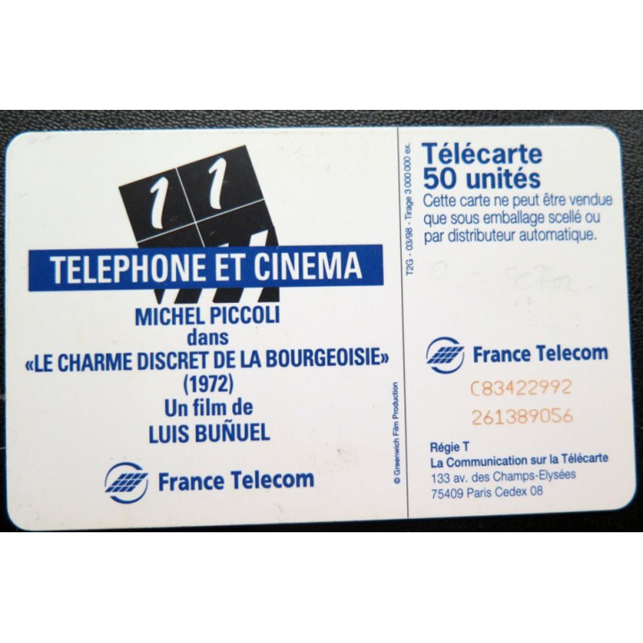 télécarte 50 unités Michel Piccoli France télécom