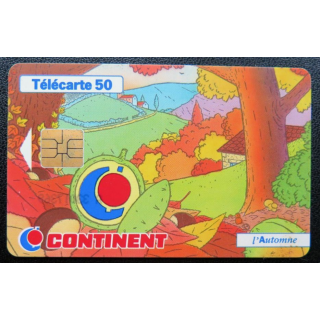 télécarte 50 unités France télécom Continent l'automne