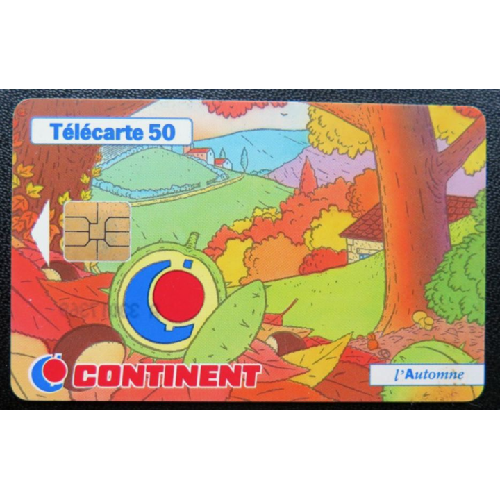 télécarte 50 unités France télécom Continent l'automne