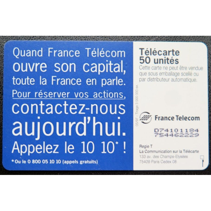 télécarte 50 unités France télécom ouvre son capital