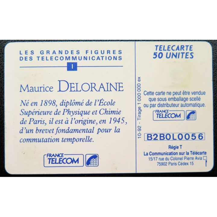télécarte 50 unités Maurice Deloraine France télécom
