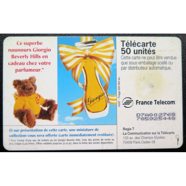 télécarte 50 unités Nounours Giorgio Beverly Hills France télécom