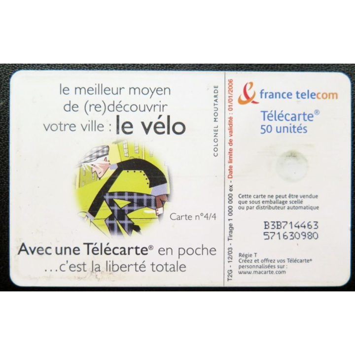 télécarte 50 unités le vélo France télécom 