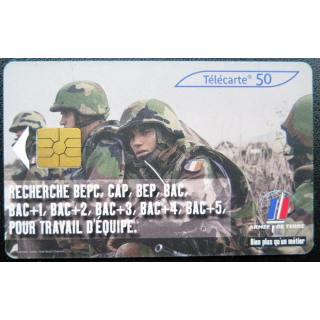 télécarte 50 unités Armée de terre recherche BEPC France télécom