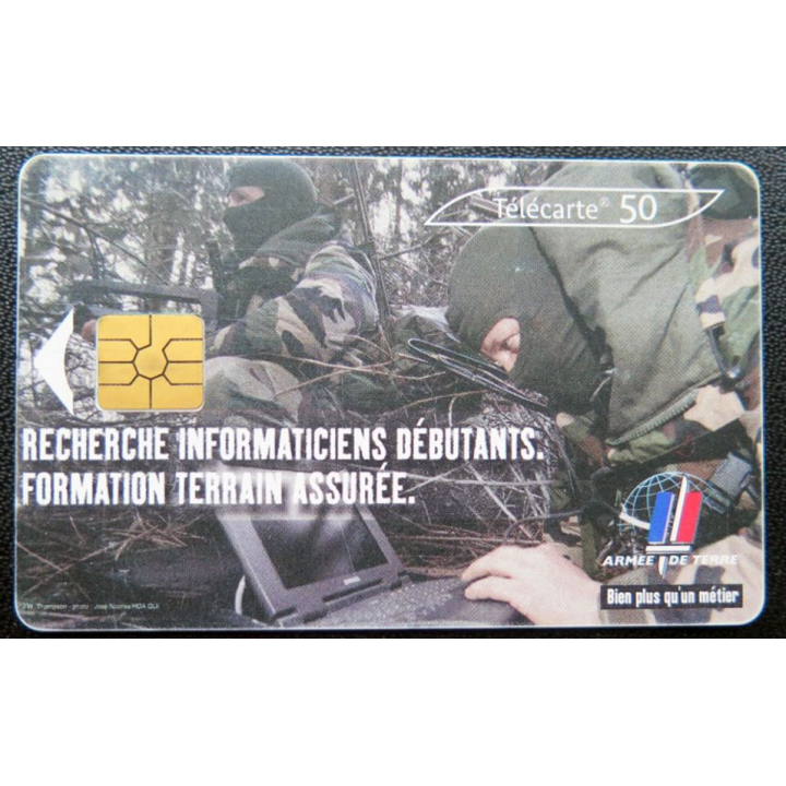 télécarte 50 unités Armée de terre recherche informaticiens France télécom