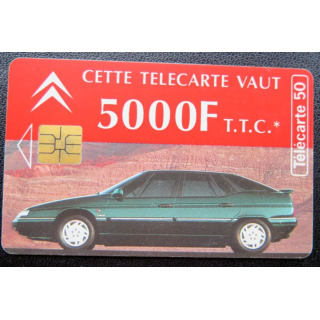 télécarte 50 unités Citroën cette carte vaut 5000 F TTC France télécom