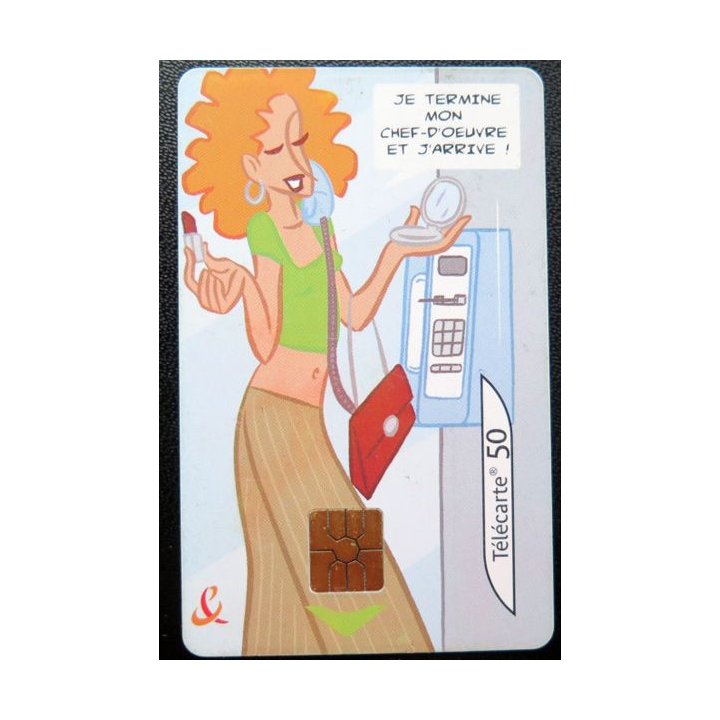 télécarte 50 unités Je termine mon chef d'oeuvre et j'arrive 3/4 France télécom