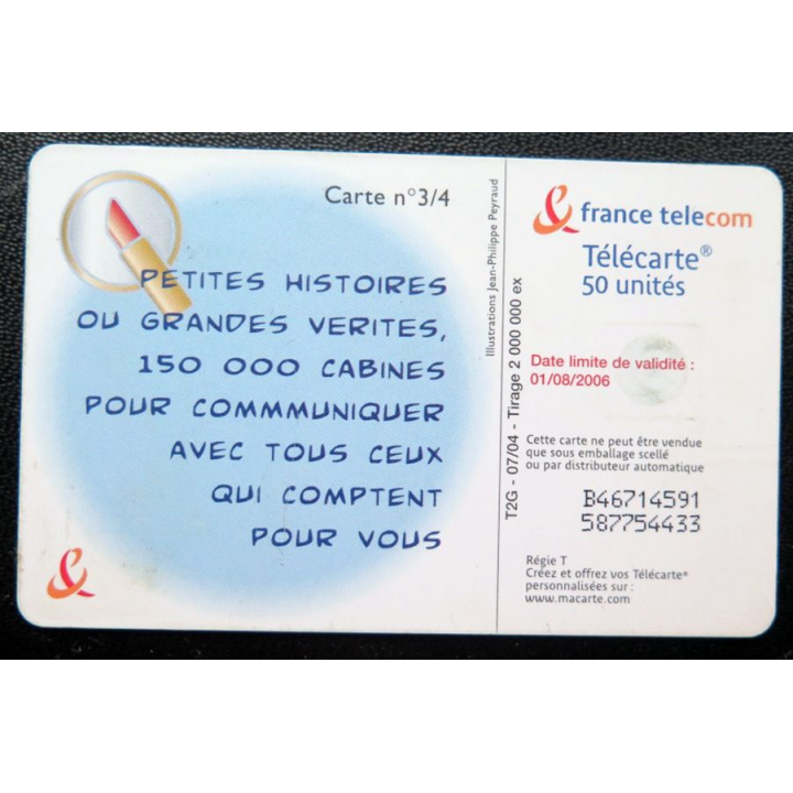 télécarte 50 unités Je termine mon chef d'oeuvre et j'arrive 3/4 France télécom