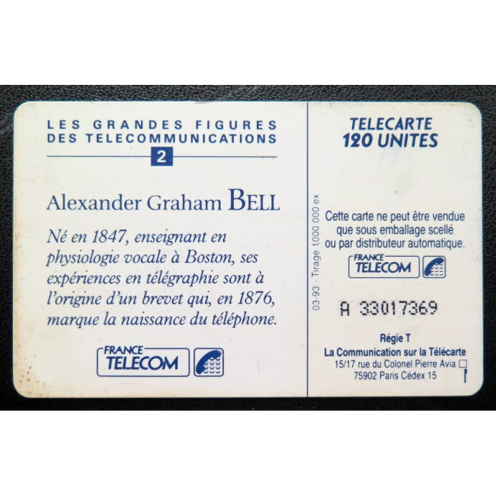 télécarte 120 unités Alexander Graham Bell France télécom