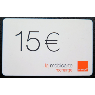 Mobicarte recharge 15 € Orange