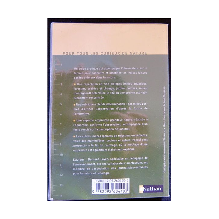 Guides Nature 100 traces et empreintes faciles à voir de Bernard Loyer éditions Nathan