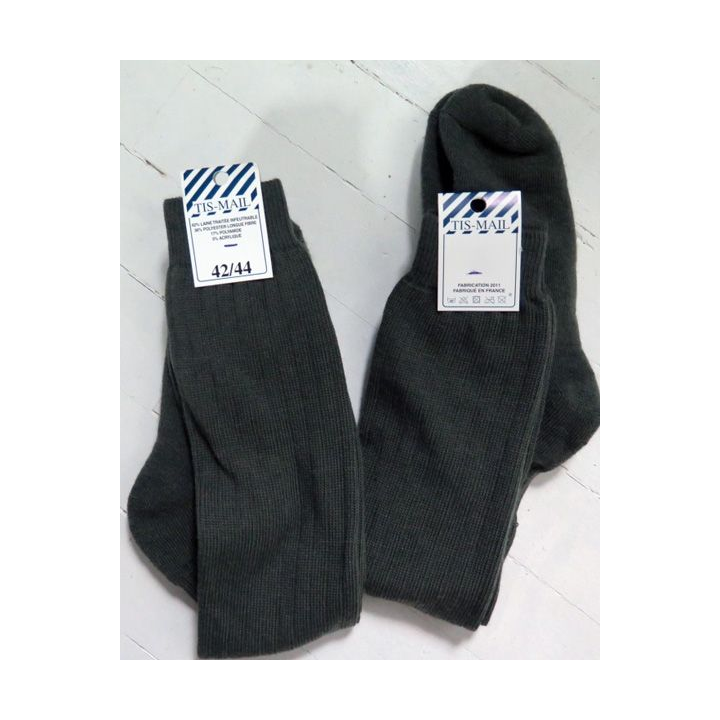Paire de chaussettes militaires neuves de taille 42/44 fabrication Tis-Mail 