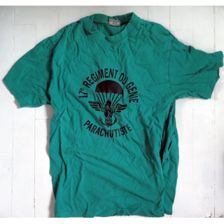 17° RGP : T shirt sport vert (Compagnie d'appui) de taille 88 avec flocage 17° RGP fabrication VBL 2004