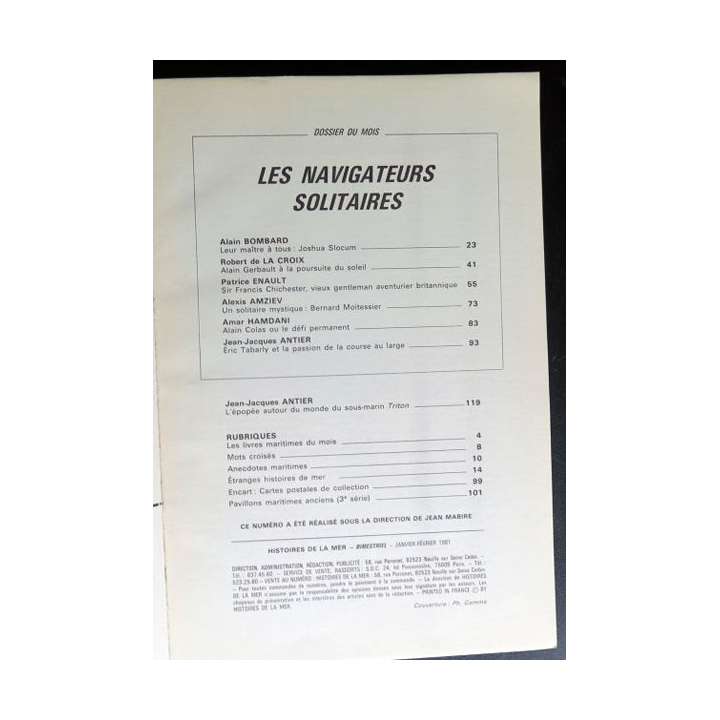 Histoires de la mer n°16 : les navigateurs solitaires 