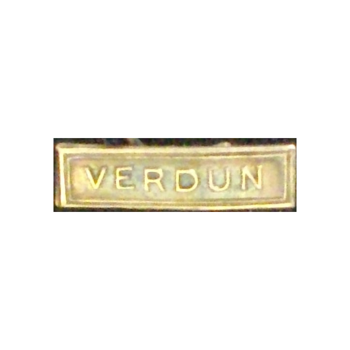 BARRETTE "VERDUN" ARGENTÉE POUR MÉDAILLE MINIATURE
