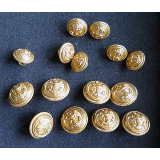 Lot de bouton d'uniforme d'officier de marine