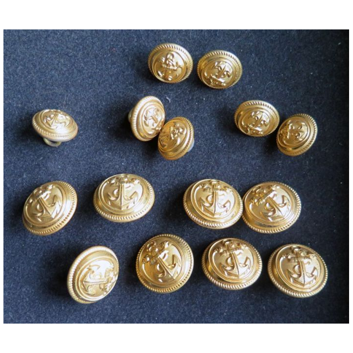 Lot de bouton d'uniforme d'officier de marine