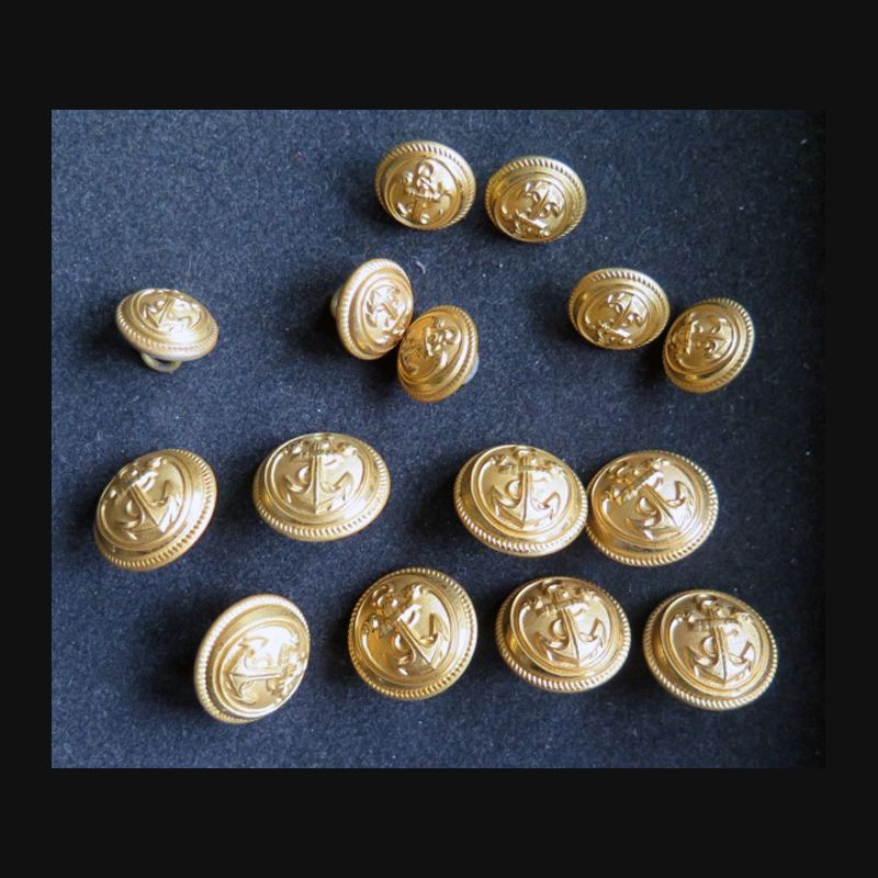 Lot de bouton d'uniforme d'officier de