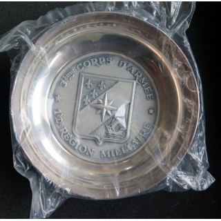 Coupelle métallique argentée de la 1° région militaire du 3° corps d'armée