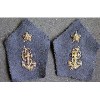 Paire d'insigne de col d'officier marinier breveté supérieur (BS) 