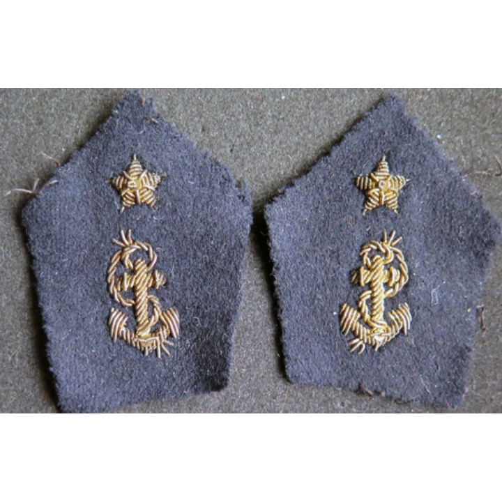 Paire d'insigne de col d'officier marinier breveté supérieur (BS) 