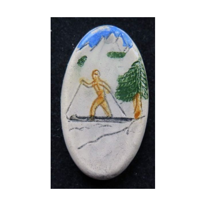Fève Skieur de fond céramique