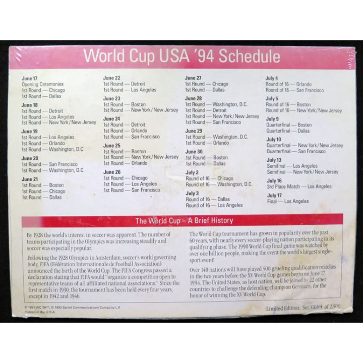 Sprint World Cup USA '94 Prepaid Calling Cards pack de 4 cartes dans son emballage