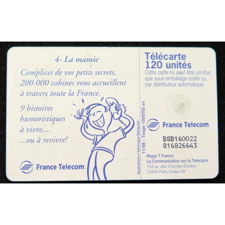 télécarte 120 unités Mais non Maman Mamie ne me gâte pas trop France télécom