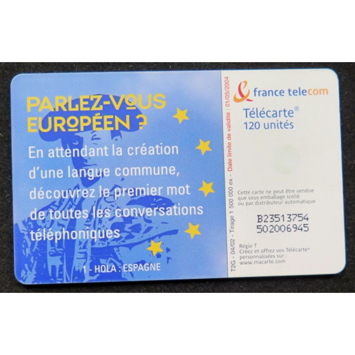 télécarte 120 unités Hola Parlez vous européen ? France télécom