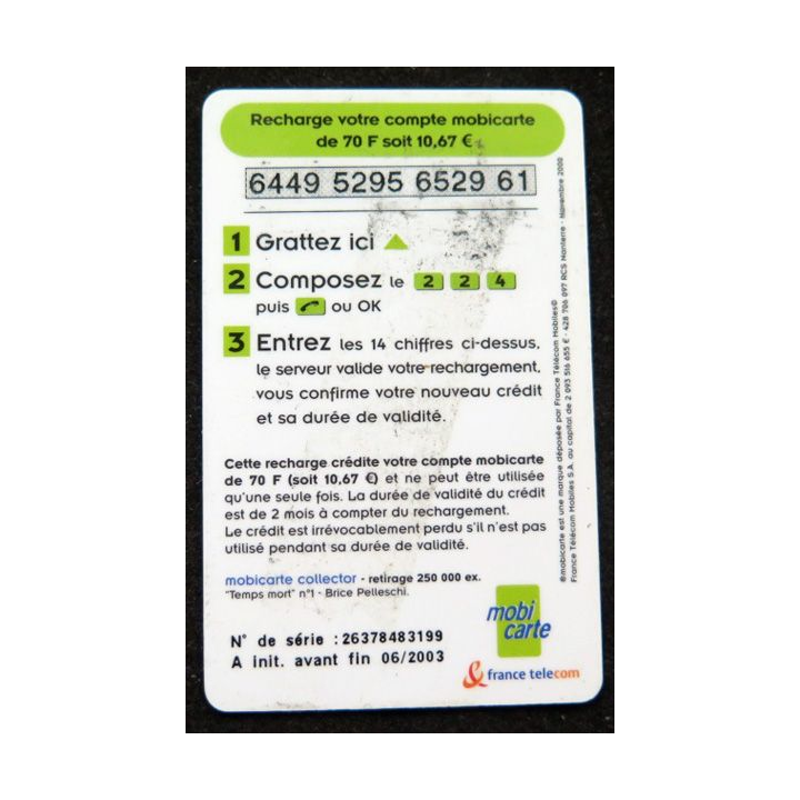 Recharge 70 Mobicarte France Telecom