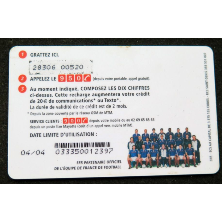 SFR la Carte 20 € série spéciale équipe de France de Football