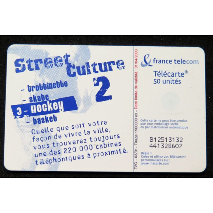 télécarte 50 unités Hockey France télécom