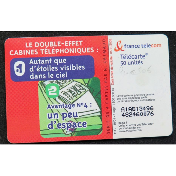 télécarte 50 unités France télécom un peu d'espace