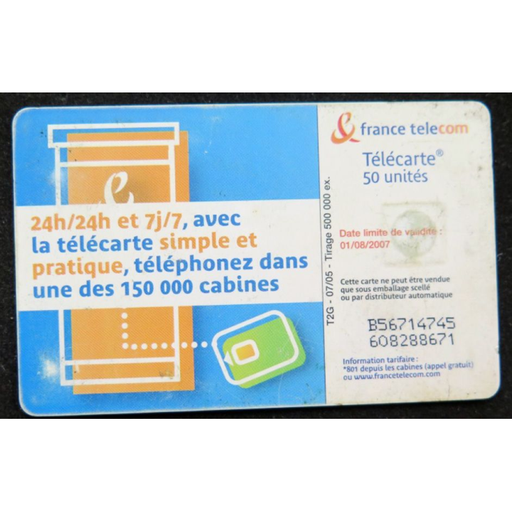 télécarte 50 unités France télécom Les Grands Monuments Panthéon d'Athènes