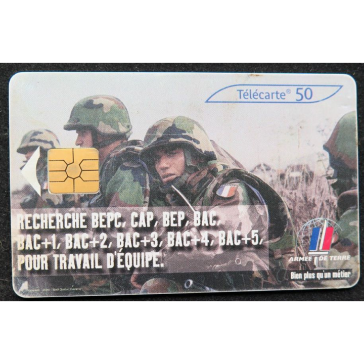 télécarte 50 unités Armée de terre recherche BEPC France télécom