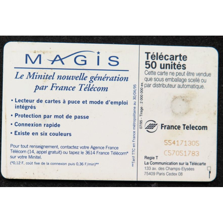 télécarte 50 unités Mais le Minitel par France télécom